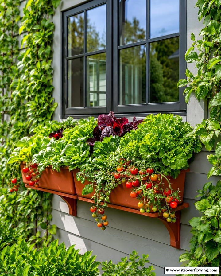Edible Vegetable Boxes - 25 Window Box Ideas to Brighten Your Home’s Exterior