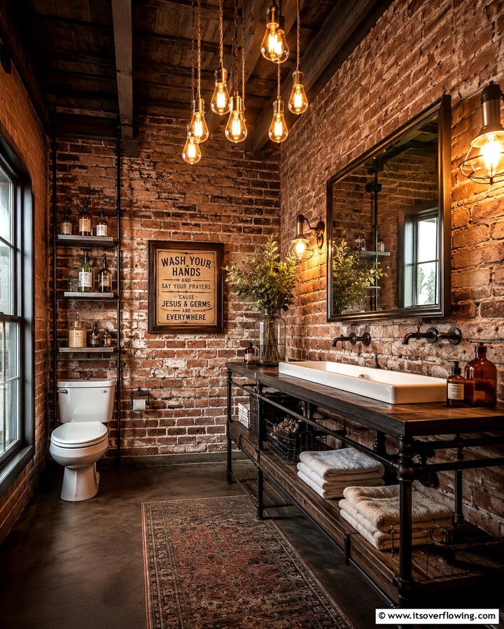 Edison Bulb Charm - 30 Bathroom Pendant Lighting Ideas for Modern Illumination