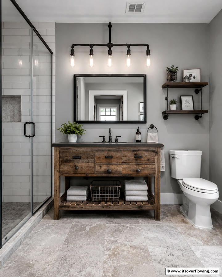 Edison Bulb Lighting - 25 Industrial Bathroom Ideas for a Bold Look
