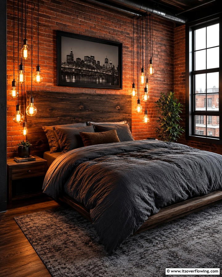 Edison Bulbs for Vintage Lighting - 25 Industrial Bedroom Ideas- Urban & Stylish Designs
