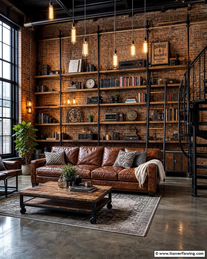 Edison Bulbs for an Industrial Style - 20 Bookshelf Lighting Ideas- Illuminate Your Collection