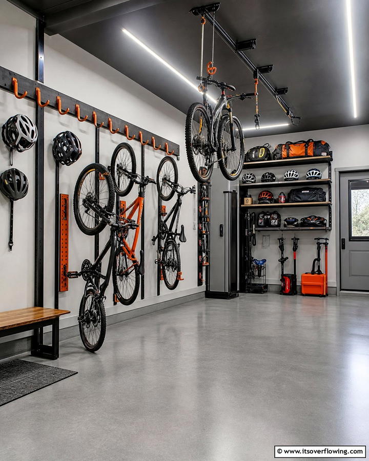 Efficient Bike and Gear Storage - 21 Mud Room Ideas for Organized & Stylish Entryways