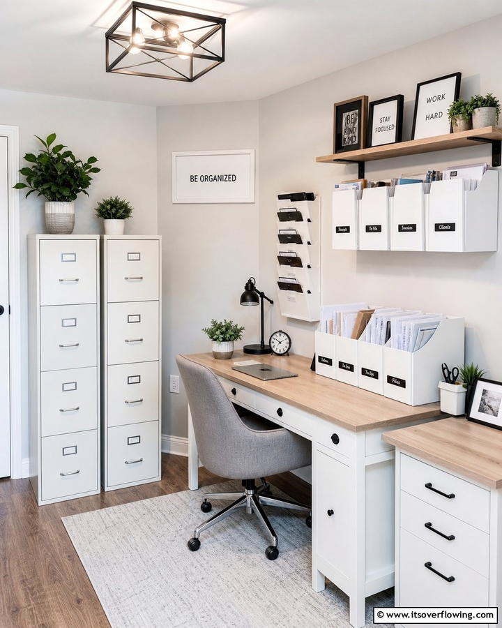 Efficient Filing Solutions - 21 Small Office Ideas to Maximize Productivity in Tight Spaces