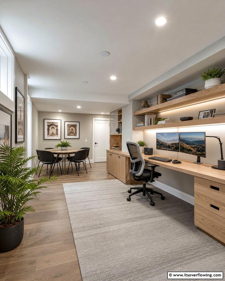 Efficient Home Office - 21 Basement Ideas to Transform Your Underutilized Space