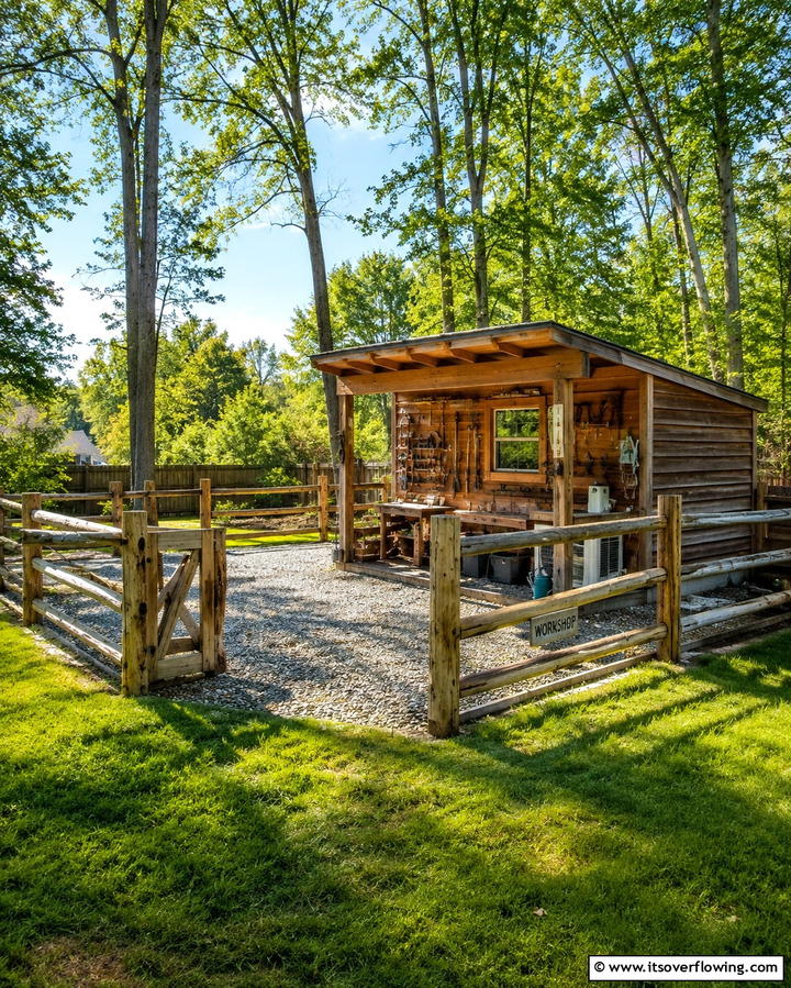 Efficient Outdoor Workshop Boundary - 30 Split Rail Fence Ideas for Rustic Outdoor Boundaries