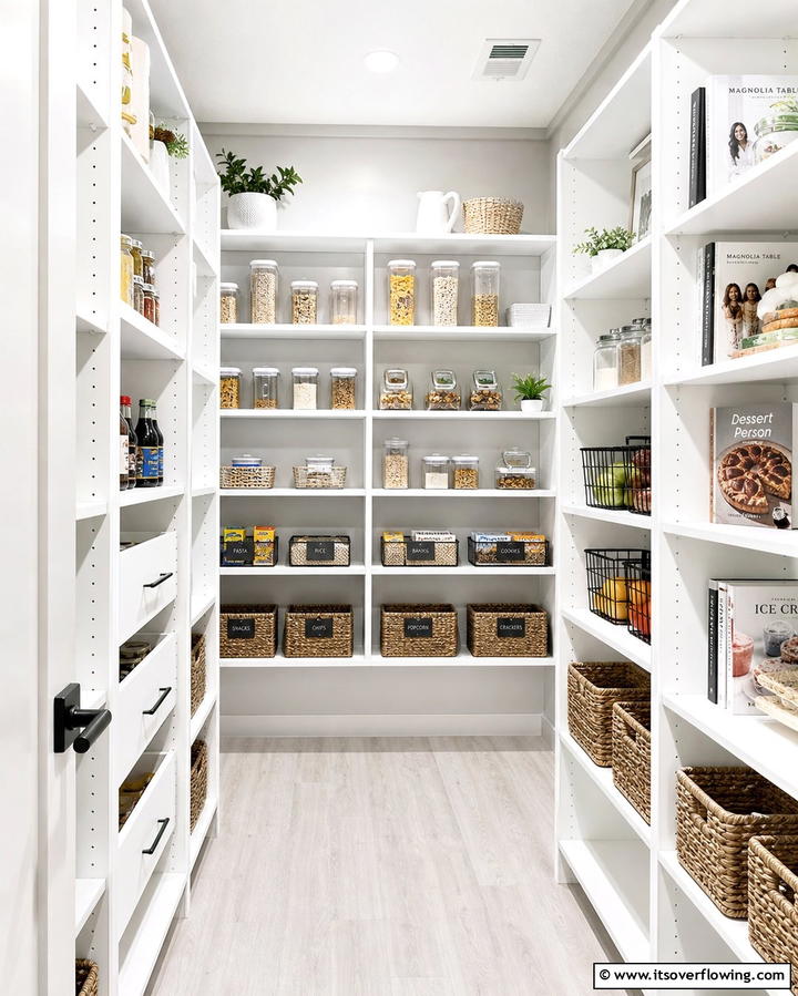 Efficient Shelving Systems - 21 Kitchen Pantry Ideas to Streamline Food Storage