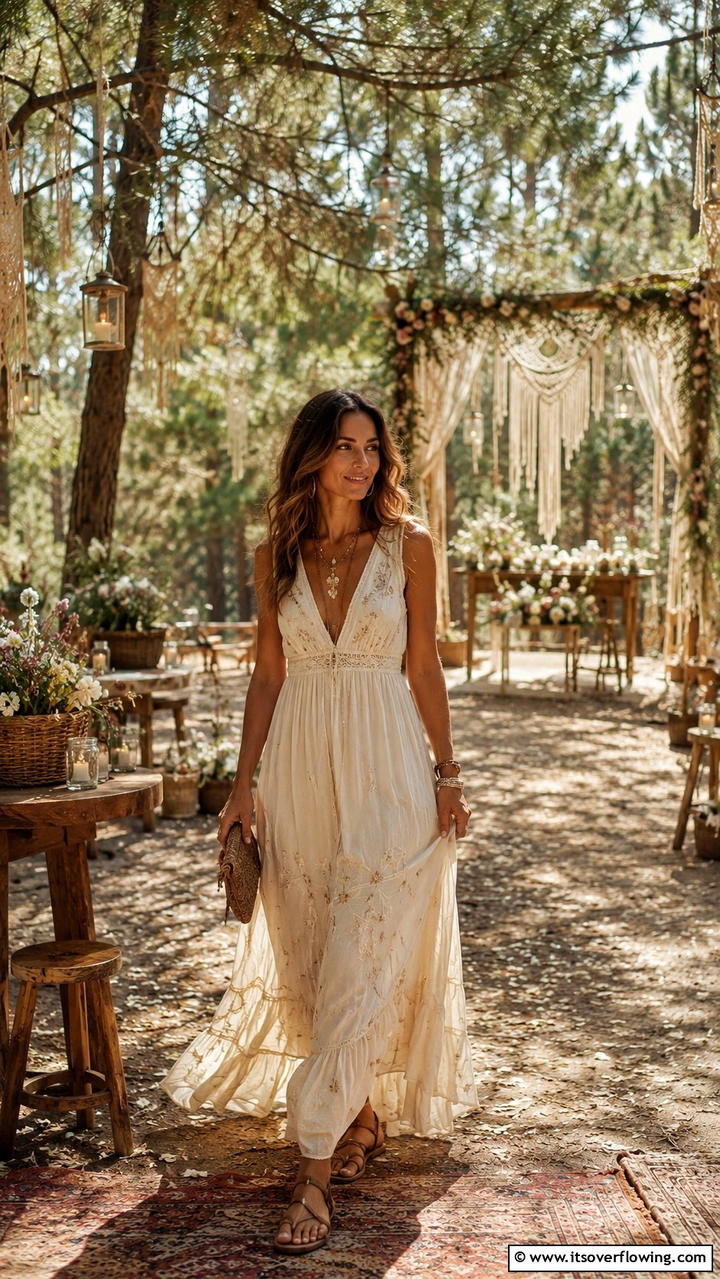 Effortless Bohemian - 30 Guest Wedding Outfit Ideas- Stylish Attire Inspiration