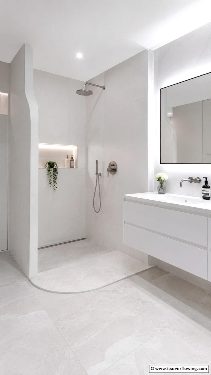 Effortless Clean Lines - 30 Doorless Walk-In Shower Ideas for Modern Bathrooms