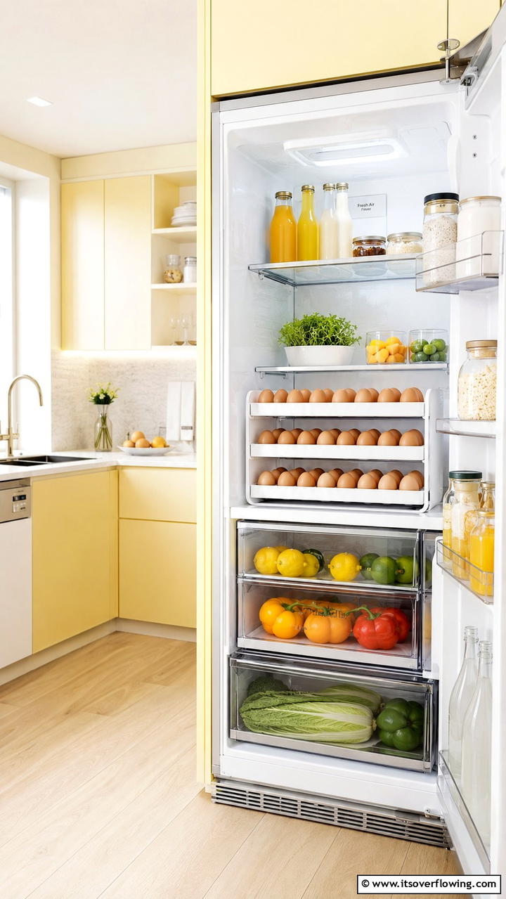 Egg Tray Efficiency - 30 Fridge Organization Ideas for Efficient Storage
