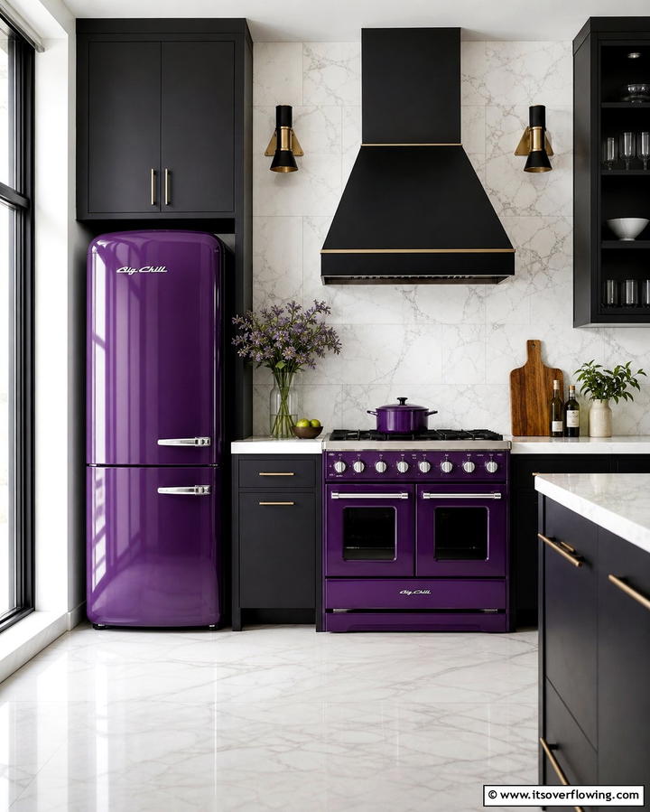 Eggplant Colored Appliances for a Unique Look - 25 Purple Kitchen Ideas for a Bold and Stylish Look