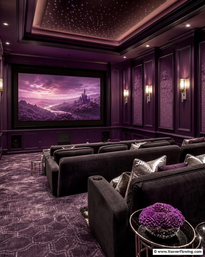 Eggplant Purple - 30 Home Theater Paint Colors for Immersive Entertainment