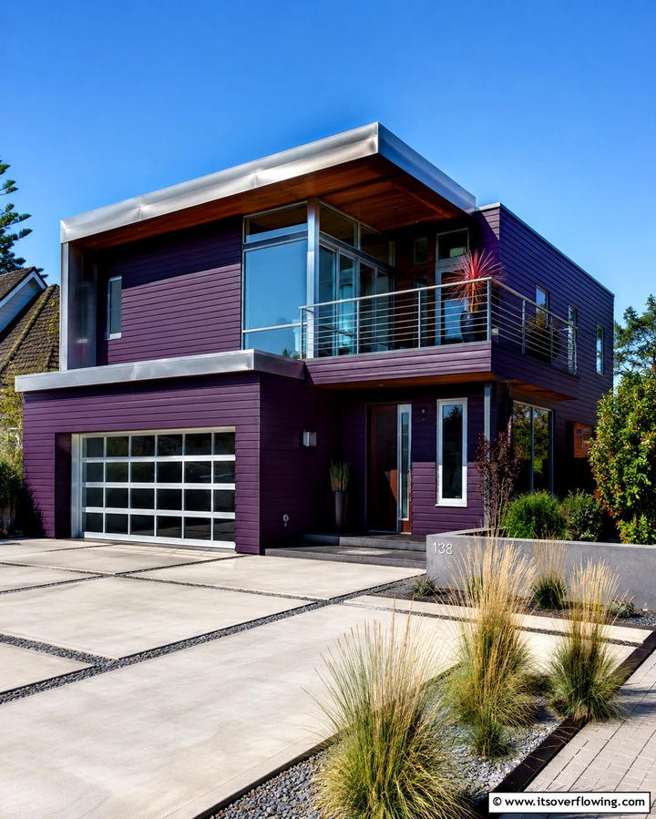 Eggplant Tones for a Modern Touch - 25 Purple House Exterior Ideas for a Unique Curb Appeal