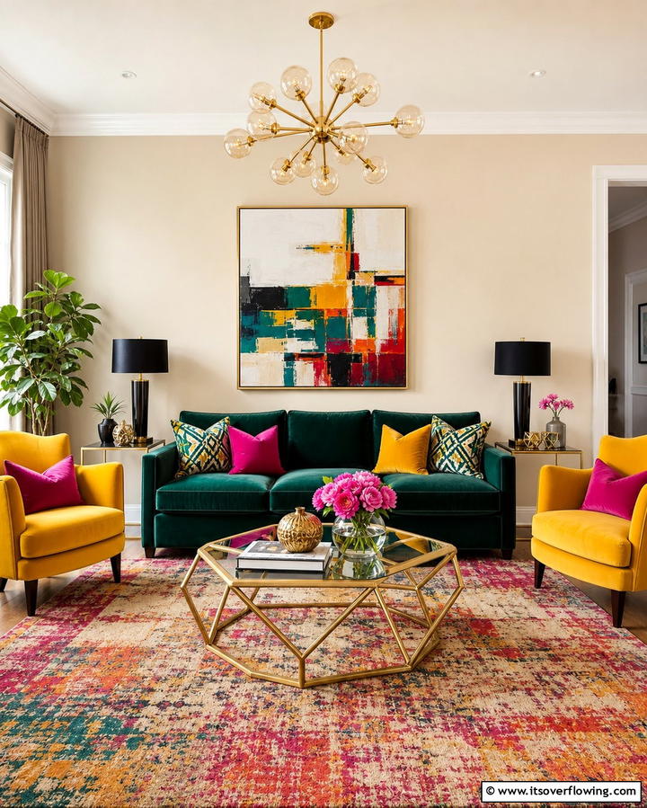 Egyptian Cotton Paired with Bold Furniture - 25 Dulux Egyptian Cotton Living Room Ideas for Elegance