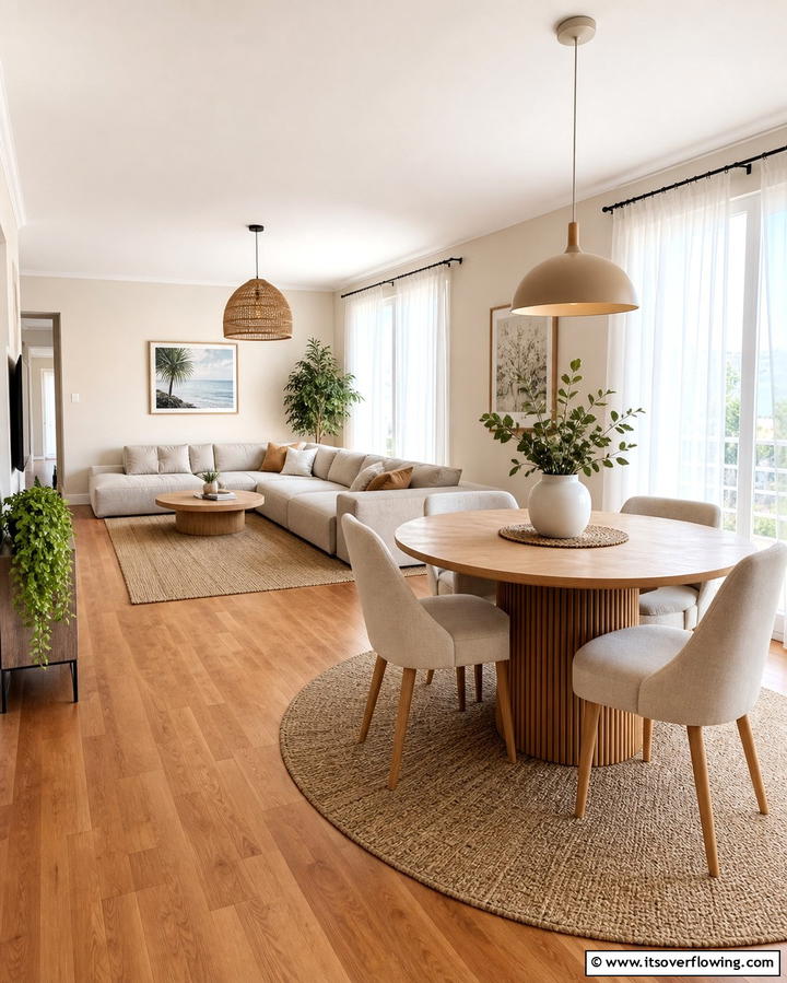 Egyptian Cotton in Open Plan Living Spaces - 25 Dulux Egyptian Cotton Living Room Ideas for Elegance