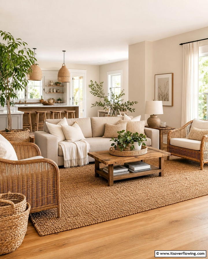 Egyptian Cotton with Natural Textures - 25 Dulux Egyptian Cotton Living Room Ideas for Elegance