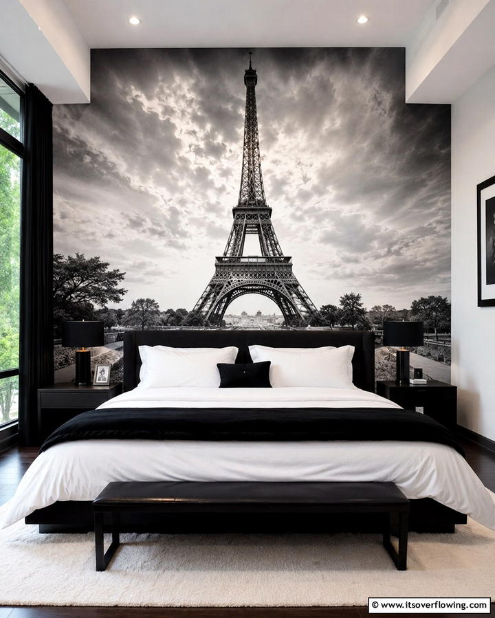 Eiffel Tower Wall Art - 25 Paris-themed Bedroom Ideas for a Romantic Retreat