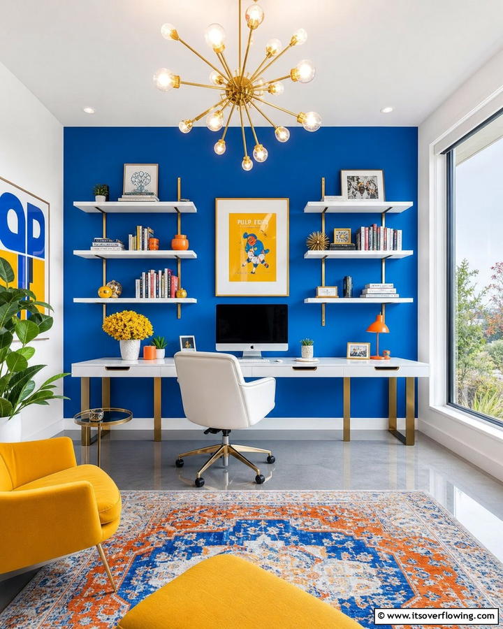 Electric Blue Energy - 20 Blue Accent Wall Ideas- Bold & Beautiful Designs