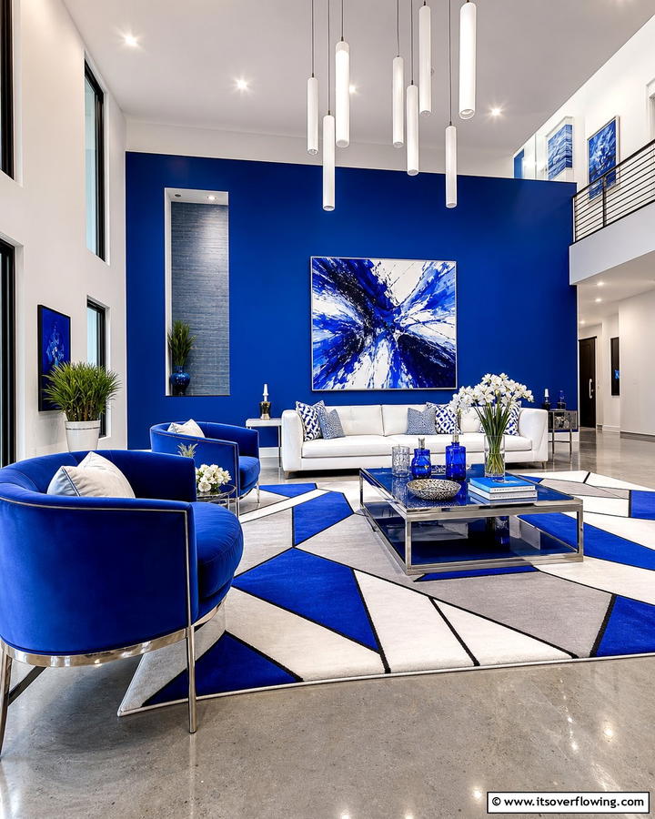 Electric Blue Pop - 21 Refreshing Blue Living Room Ideas for Vibrant Spaces