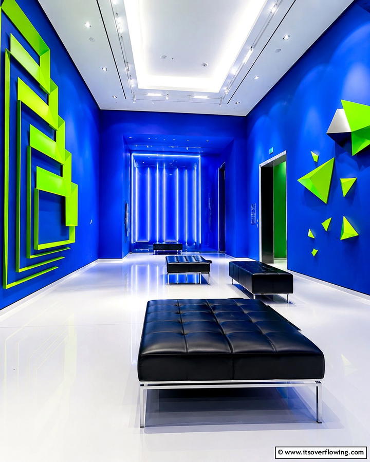 Electric Blue and Neon Green Statement - 30 Refreshing Blue and Green Color Combos for Home Decor