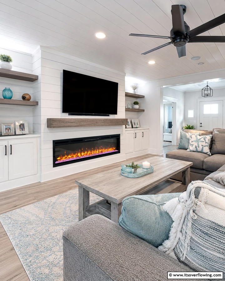 Electric Fireplace Insert - 25 Cozy Living Room Fireplace Ideas for Warmth