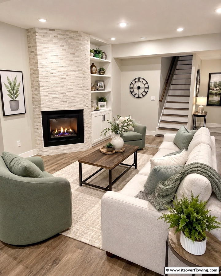 Electric Wall Mounted Fireplace - 25 Cozy Basement Fireplace Ideas for Warm Gatherings