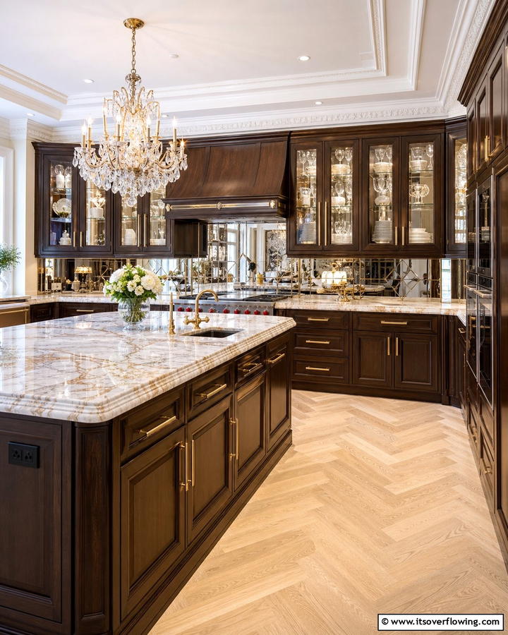 Elegant Accents - 30 Dark Wood Kitchen Cabinet Designs for Classic Style
