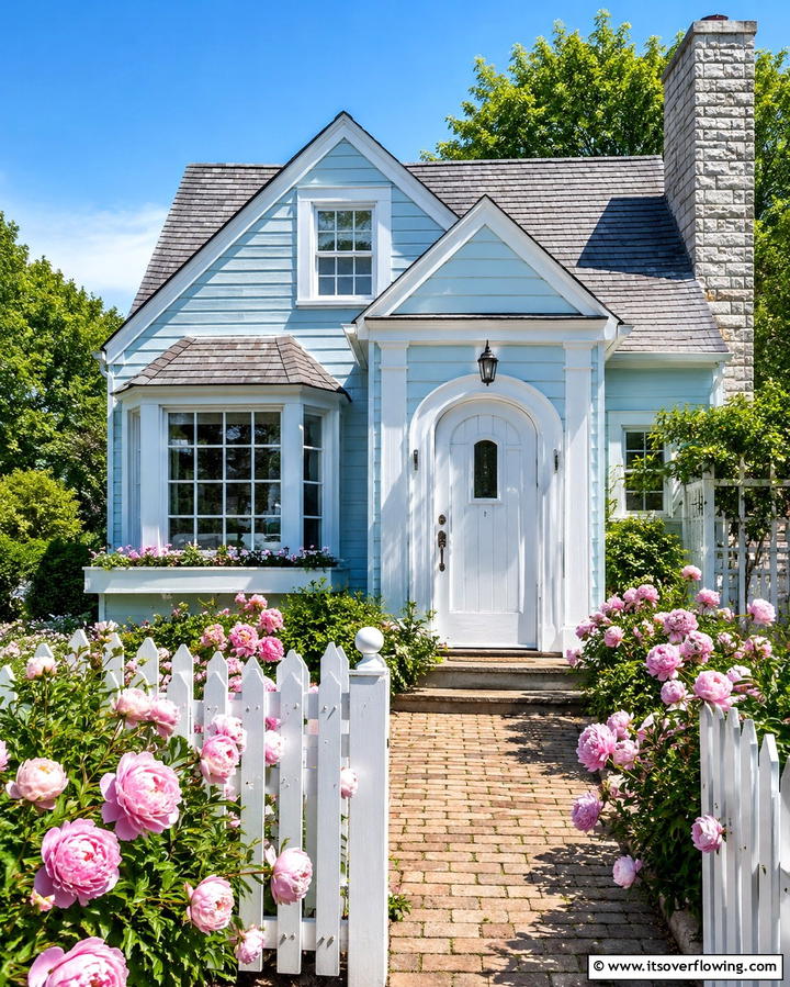 Elegant Baby Blue Touch - 30 Serene Blue Exterior House Colors to Boost Curb Appeal