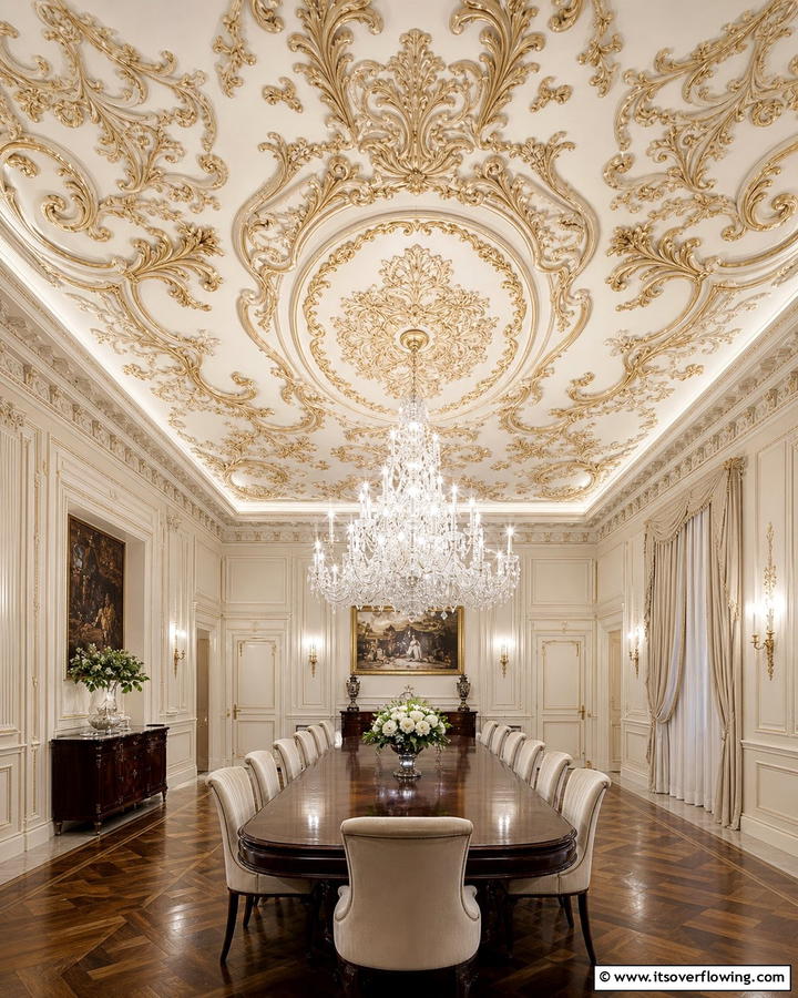 Elegant Baroque Detail - 30 Artistic Ceiling Murals to Inspire Unique Interior Designs