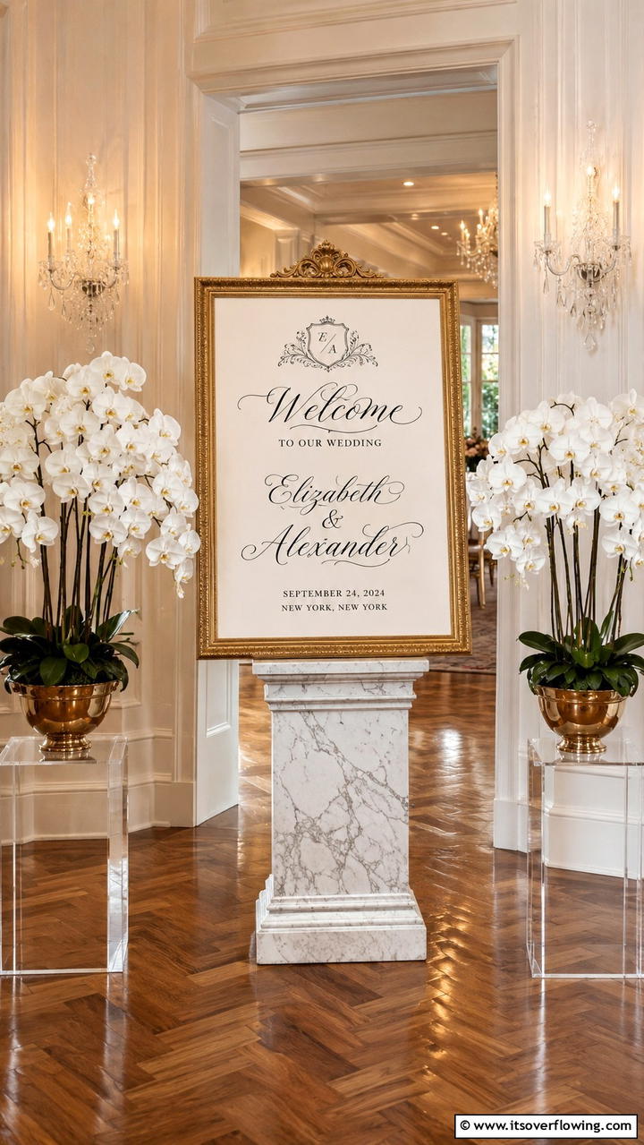 Elegant Calligraphy Entry - 21 Wedding Welcome Sign Ideas to Greet Guests in Style