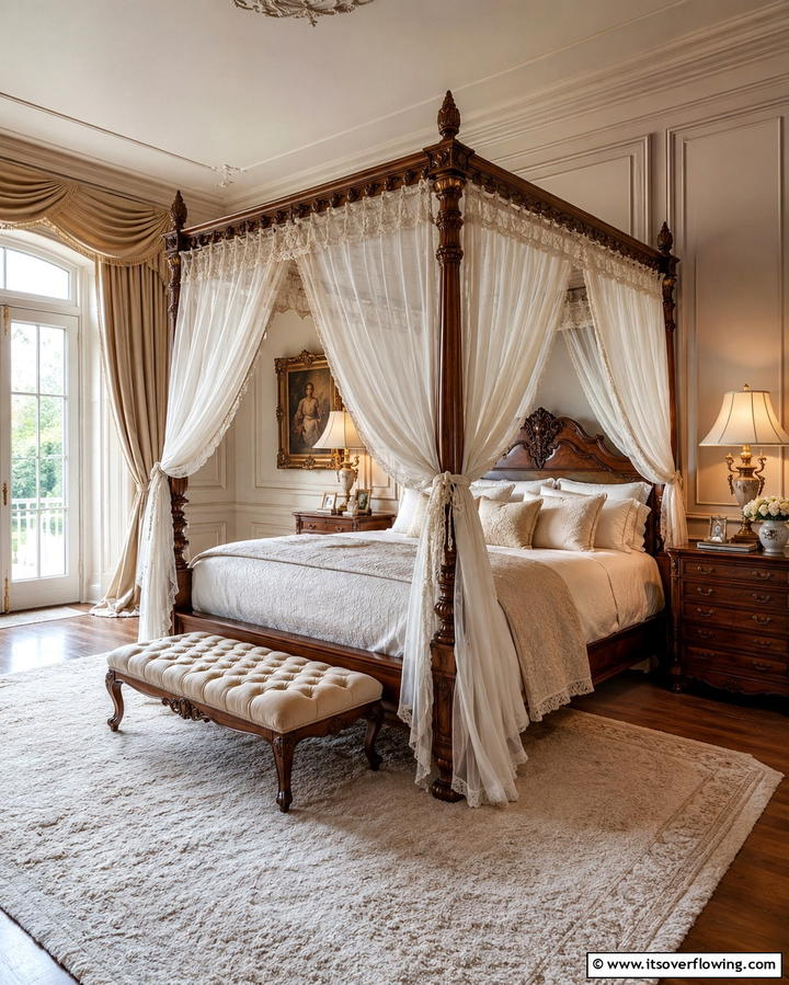 Elegant Canopy Beds - 30 French Bedroom Decor Ideas for Elegant European Style