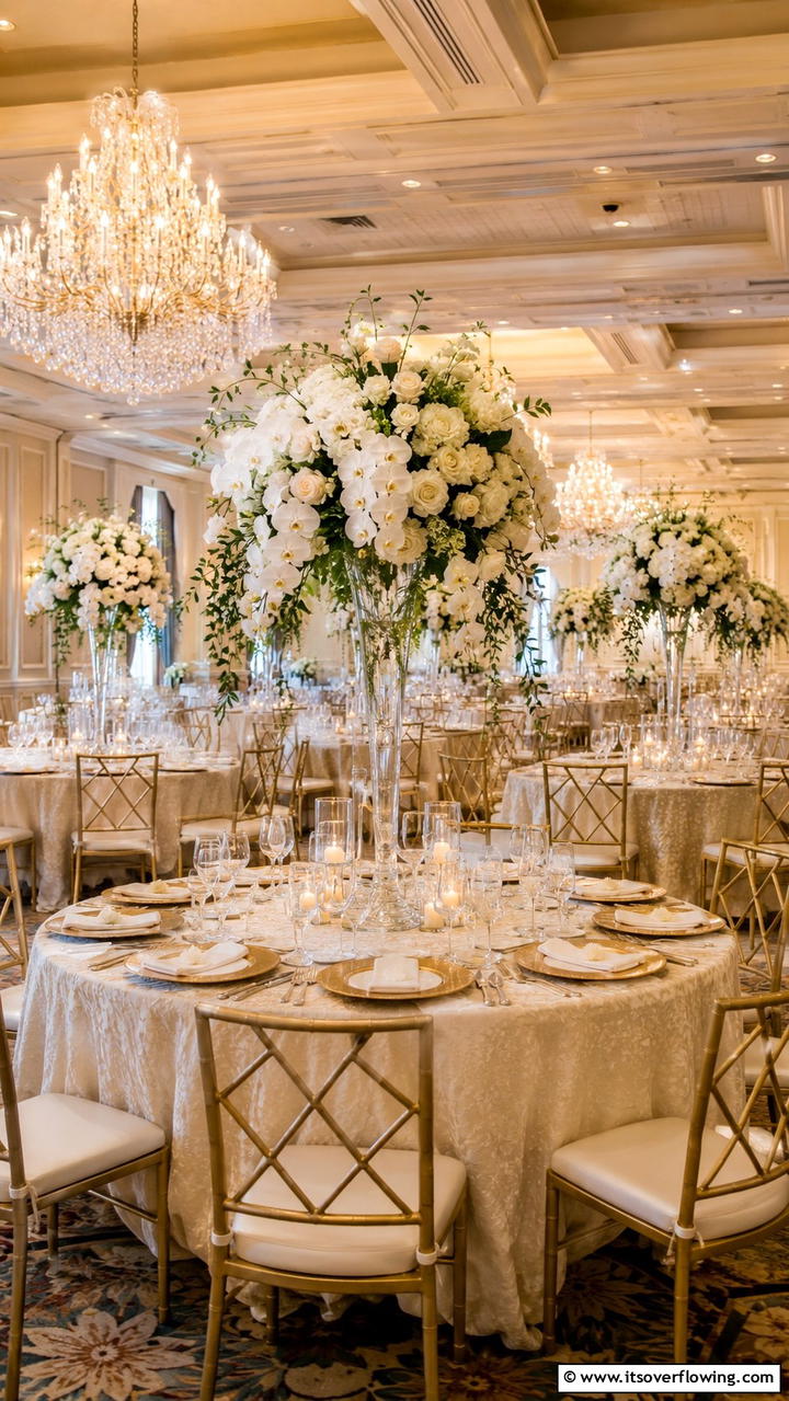 Elegant Centerpieces - 30 Glamorous Wedding Ideas- Elegant Themes & Decor Inspiration