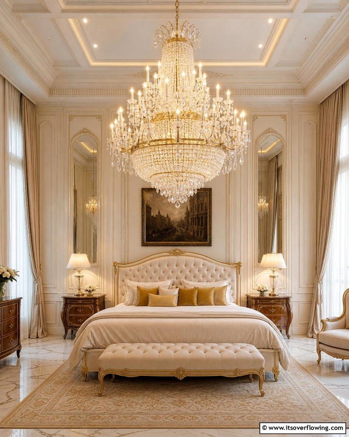 Elegant Chandeliers for a Luxurious Glow - 20 Parisian Themed Bedroom Ideas for Elegant Living
