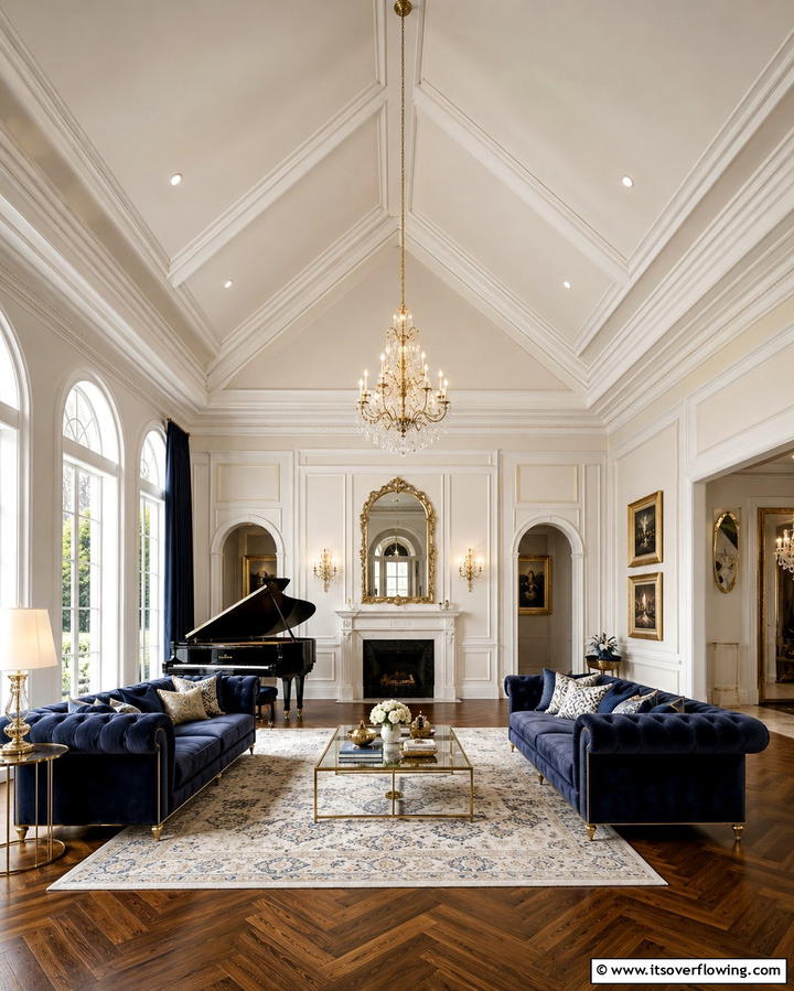 Elegant Crown Molding Cathedral Ceiling - 30 Grand Cathedral Ceiling Ideas to Elevate Your Home’s Architecture