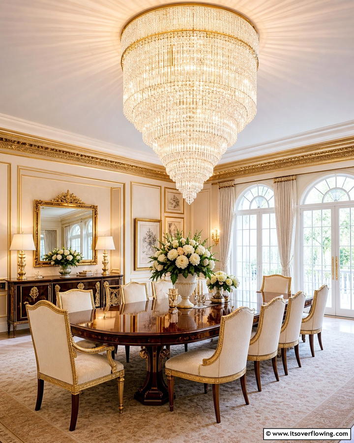 Elegant Crystal Chandelier - 21 Dining Room Lighting Ideas to Elevate Your Space