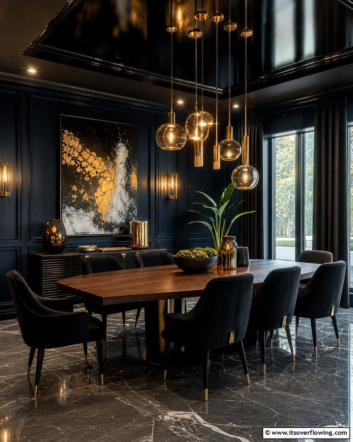 Elegant Dark Dining Room - 21 Dining Room Design Ideas for Elegant Gatherings