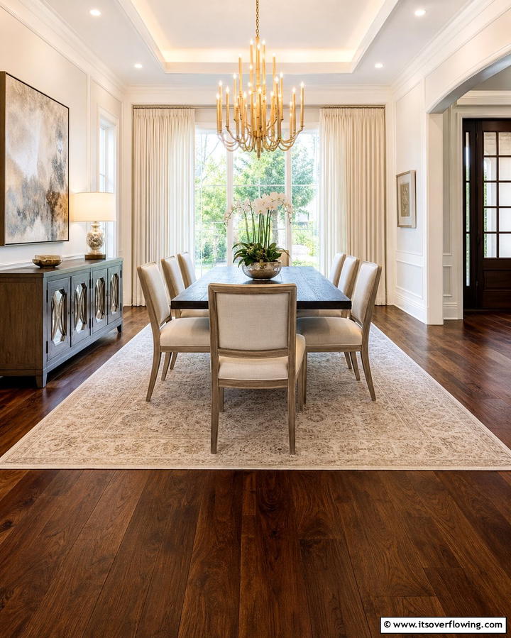 Elegant Dining Rooms with Dark Walnut Floors - 25 Dark Walnut Floors for Rooms with Timeless Appeal