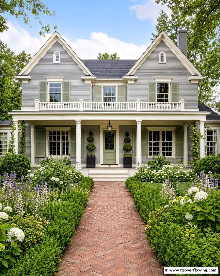 Elegant Dove Gray Elegance - 21 Gray Exterior House Paint Ideas for Stunning Curb Appeal