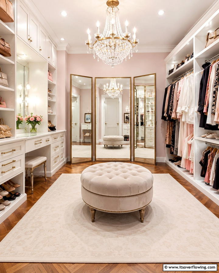 Elegant Dressing Room - 30 Preppy Room Ideas for a Classic and Polished Home Look