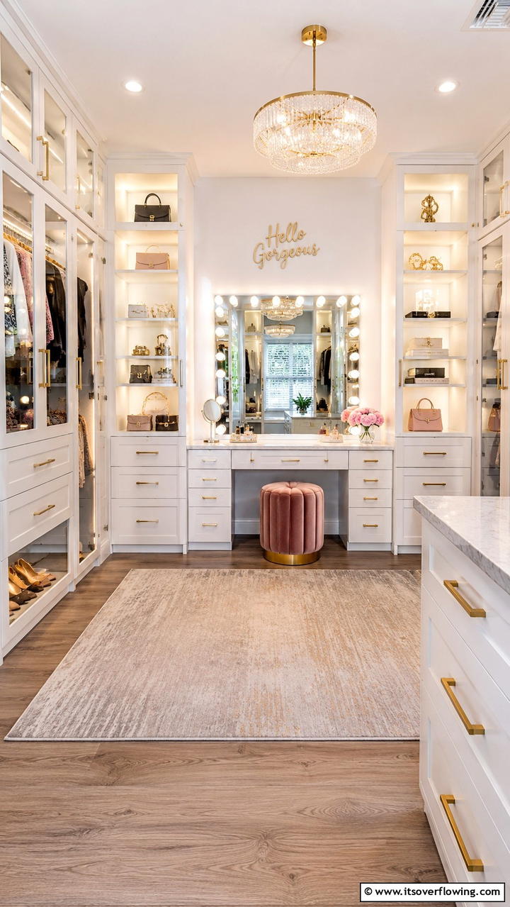 Elegant Dressing Stations - 21 Functional Walk-In Closet Ideas for Organized Spaces