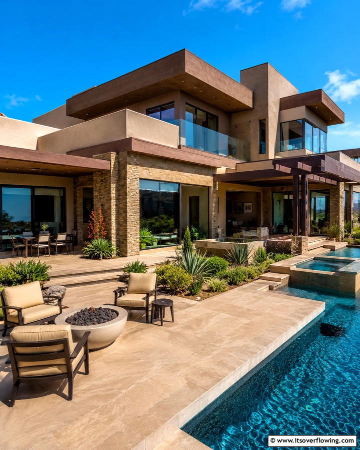 Elegant Earth Mirage - 30 Brown Exterior House Color Ideas for Warm Curb Appeal