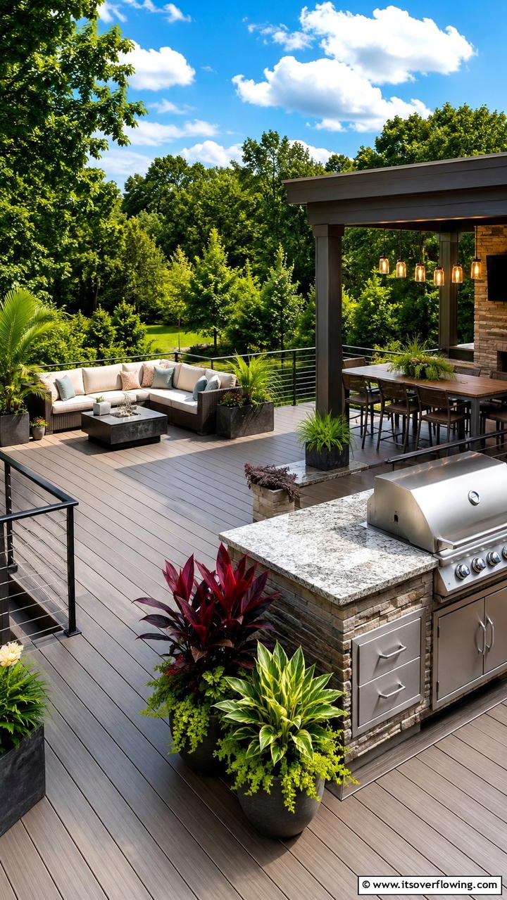 Elegant Entertainer Composite Deck - 30 Composite Deck Ideas- Stylish and Durable Outdoor Designs