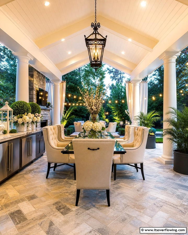 Elegant Entertaining Space - 21 Covered Porch Ideas for Year-Round Outdoor Comfort