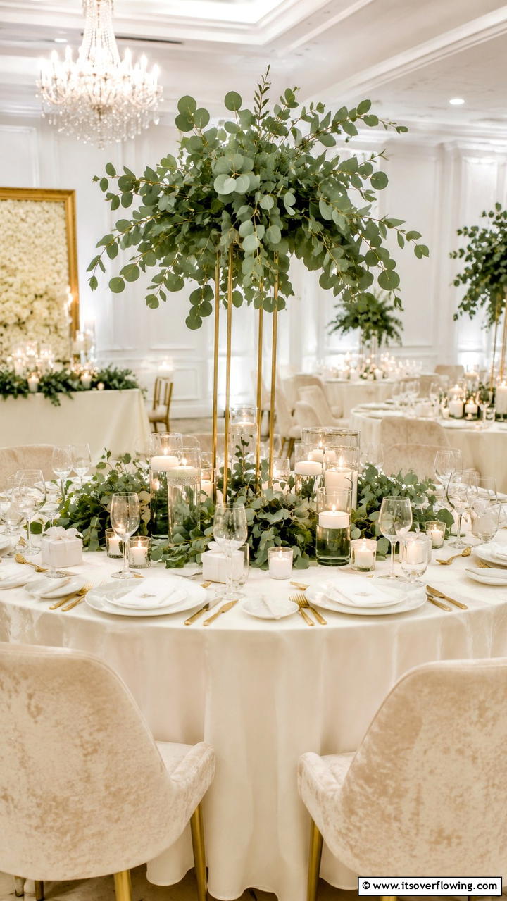 Elegant Eucalyptus and Candlelight - 30 Eucalyptus Wedding Centerpieces for Natural Elegance