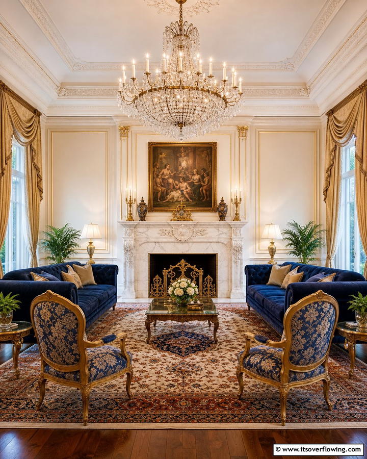 Elegant Fireplaces - 20 Royal Living Room Design Ideas for an Elegant Space