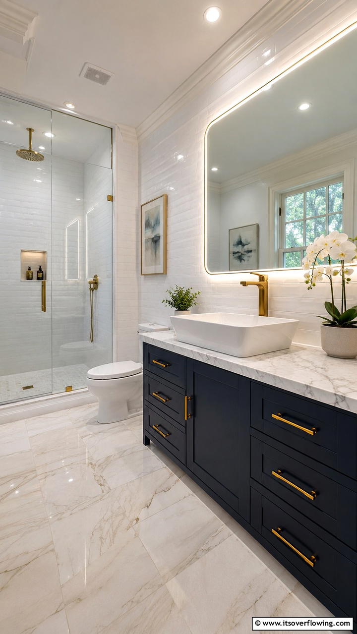 Elegant Fixtures and Details - 30 Ensuite Bathroom Ideas for Luxurious Privacy