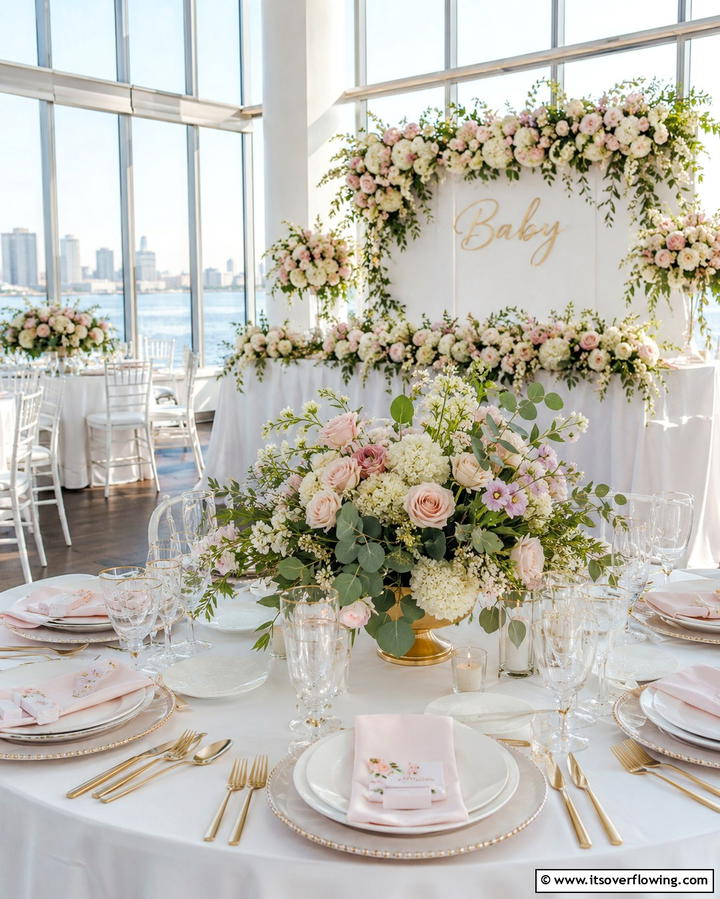 Elegant Floral Arrangement - 30 Baby Shower Centerpiece Ideas for Adorable Themes