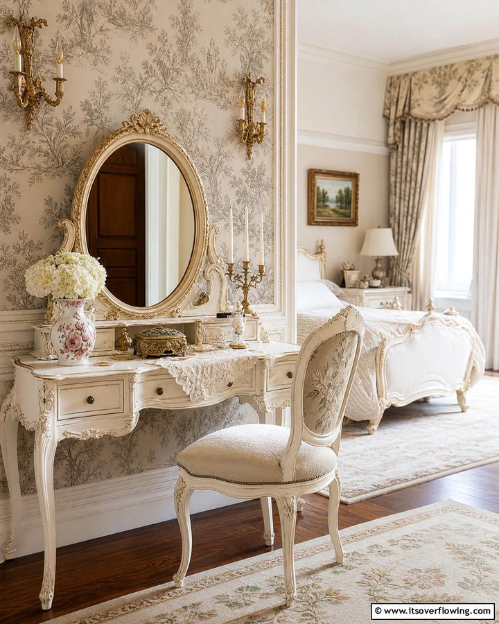 Elegant French Provincial - 20 Dressing Table Ideas for a Chic and Functional Space