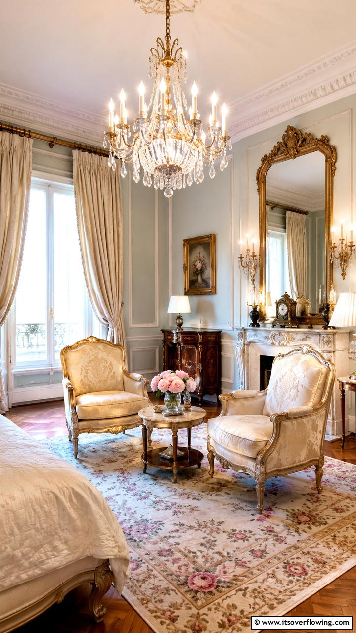 Elegant French Style Sitting Area - 30 Bedroom Sitting Area Ideas for Relaxation & Style