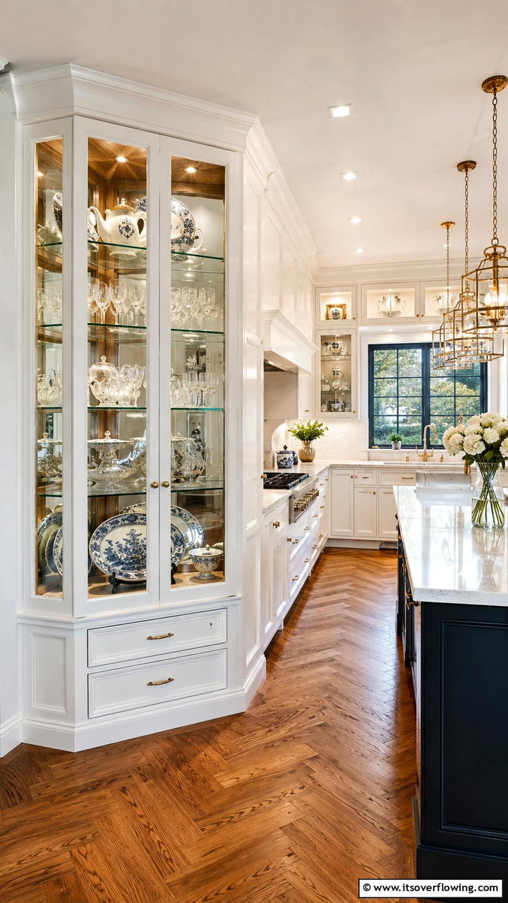 Elegant Glass Front Corner Cabinets - 30 Corner Cabinet Ideas to Maximize Storage in Any Room
