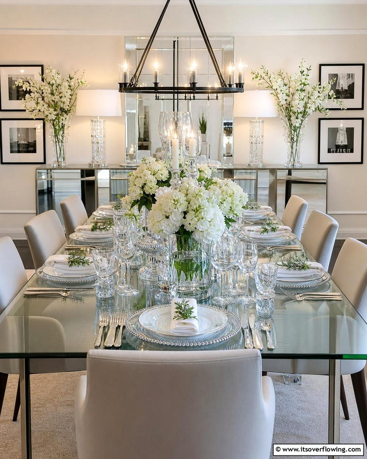 Elegant Glassware Highlights - 21 Dining Table Decor Ideas to Impress Your Guests